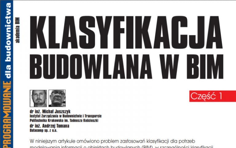 Akademia BIM Klasyfikacja budowlana w BIM 1